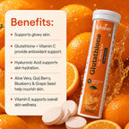 NutraEver Glutathione 500mg Effervescent Tablets – Orange Flavour
