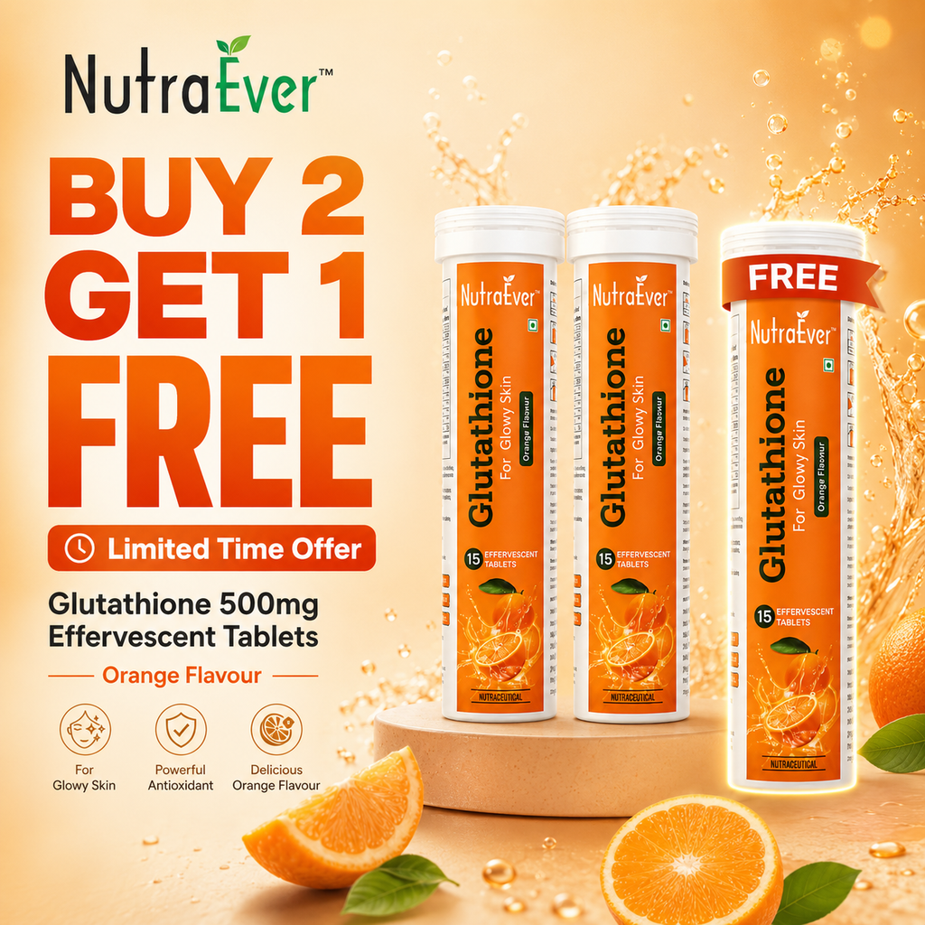 NutraEver Glutathione 500mg Effervescent Tablets – Orange Flavour